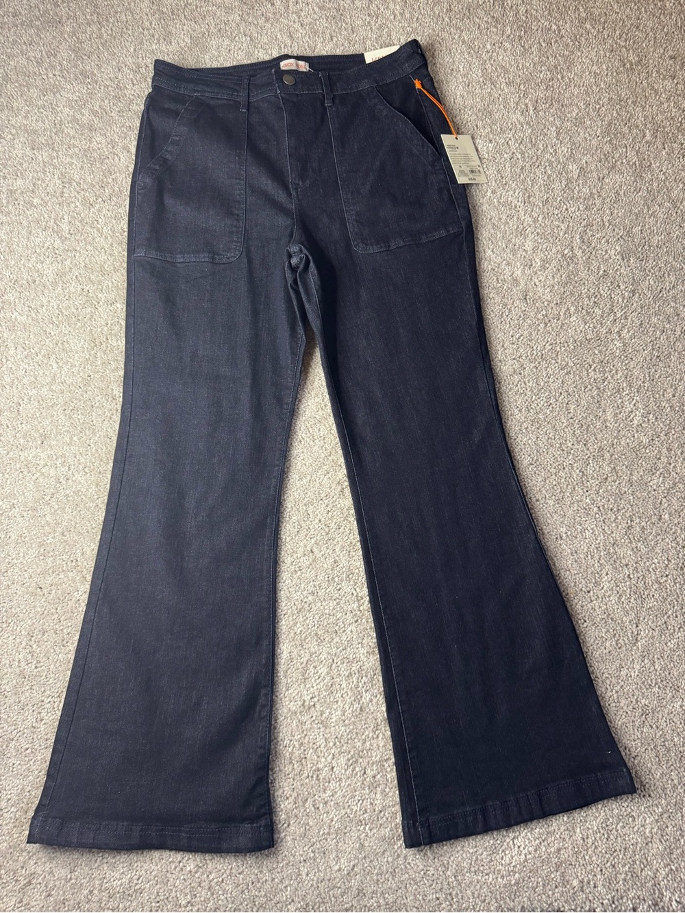 Knox Rose Dark Indigo High Rise Flared Wide Leg Jeans